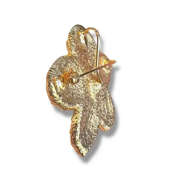 YSL Yves Saint Laurent Flower Rhinestone Brooch Pendant